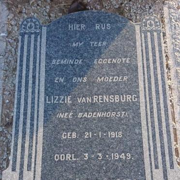 RENSBURG Lizzie, van nee BADENHORST 1918-1949