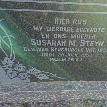 STEYN Barend Marthunis 1892-1972 &amp; Susarah M. VAN RENSBURG 1893-1957