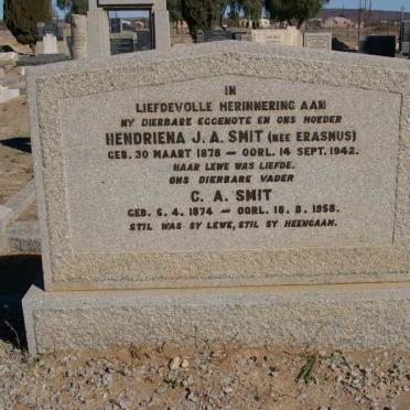 SMIT C.A. 1874-1958 &amp; Hendriena J.A. ERASMUS 1878-1942