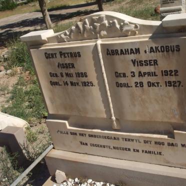VISSER Gert Petrus 1896-1925 :: VISSER Abraham Jakobus 1922-1927