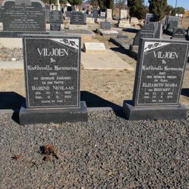 VILJOEN Barend Nicolaas 1900-1954 &amp; Elizabeth Maria BISSCHOFF 1908-1972
