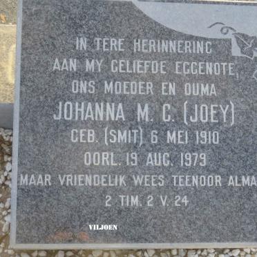 VILJOEN Johanna M.C. nee SMIT 1910-1979