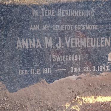 VERMEULEN Anna M.J. nee SWIEGERS 1911-1943
