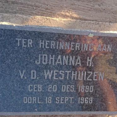 WESTHUIZEN Johanna H., v.d. 1890-1968