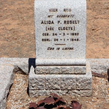 ROSELT Alida P. nee CLOETE 1892-1948