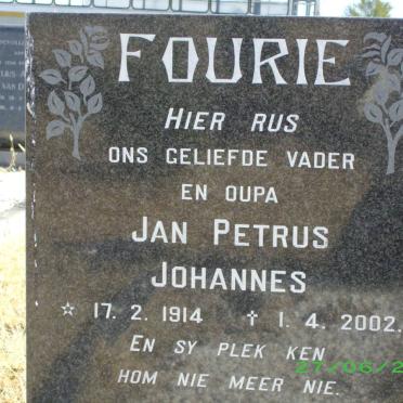 FOURIE Jan Petrus Johannes 1914-2002