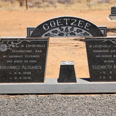 COETZEE Johannes Alidaris 1898-1976 &amp; Elizabeth M. 1900-1986