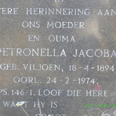 SINDEN Petronella Jacoba nee VILJOEN 1894-1974