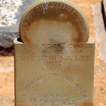 CLOETE Pieter Andries 1864-1938