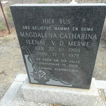 MERWE Magdalena Catharina, v.d. 1904-1973