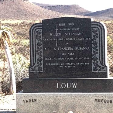 LOUW Willem Steenkamp 1887-1953 &amp; Aletta Francina Susanna NEL 1896-1981