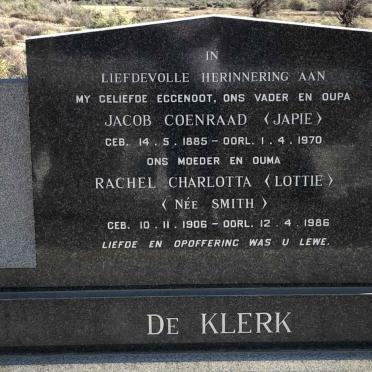 KLERK Jacob Coenraad, de 1885-1970 &amp; Rachel Charlotta SMITH 1906-1986