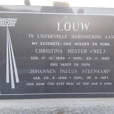 LOUW Johannes Paulus Steenkamp 1898-1967 &amp; Christina Hester NEL 1898-1969