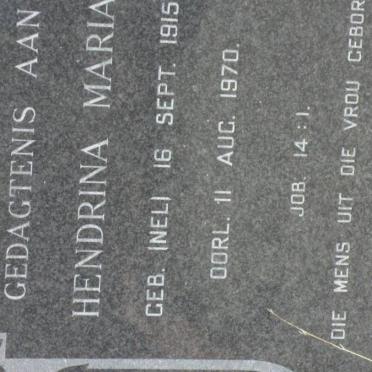 LANGE Hendrina Maria, de nee NEL 1915-1970