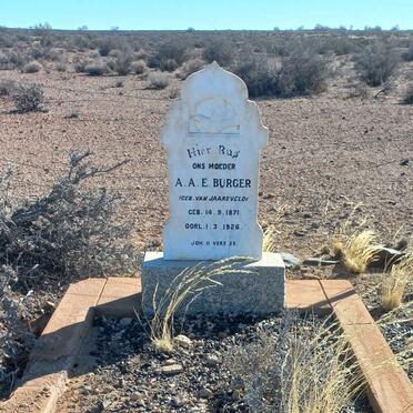 BURGER A.A.E. nee VAN JAARSVELD 1871-1926