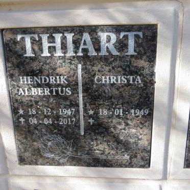 THIART Hendrik Albertus 1947-2017 & Christa 1949-