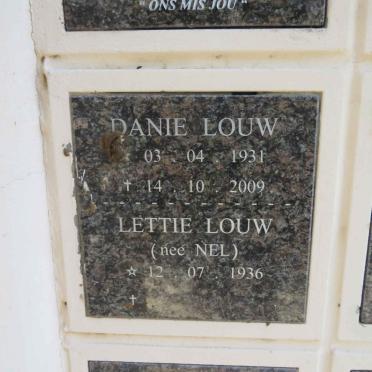 LOUW Danie 1931-2009 & Lettie NEL 1936-
