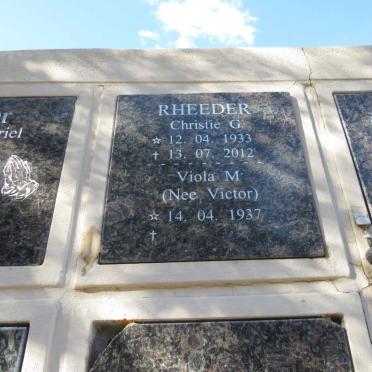 RHEEDER Christie G. 1933-2012 & Viola M. VICTOR 1937-
