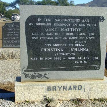 BRYNARD Gert Matthys 1891-1958 &amp; Christina Johanna AUGUSTYN 1889-1973