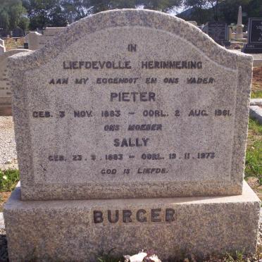 BURGER Pieter 1883-1961 &amp; Sally 1883-1973