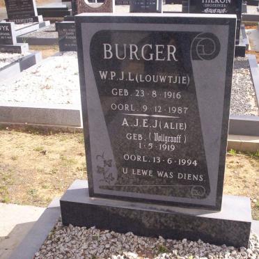 BURGER W.P.J.L. 1916-1987 &amp;  A.J.E.J.  VOLLGRAAFF 1919-1994