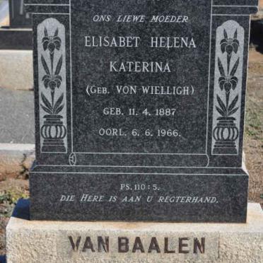 BAALEN Elisabet Helena Katerina, van nee VON WEILLIGH 1887-1966