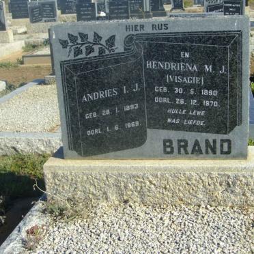 BRAND Andries I.J. 1893-1969 &amp; Hendriena M.J. VISAGIE 1890-1970