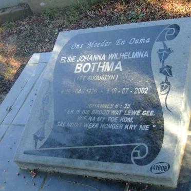 BOTHMA Elsie Johanna Wilhelmina nee AUGUSTYN 1926-2002