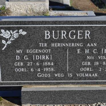 BURGER D.G. 1884-1958 &amp; E.H.C. VISAGIE 1904-1993