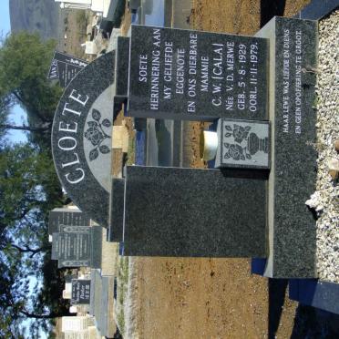 CLOETE C.W. nee V.D. MERWE 1929-1979