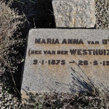 DYK Maria Anna, van nee VAN DER WESTHUIZEN 1875-1961