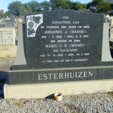 ESTERHUIZEN Johannes J. 1905-1972 &amp; Maria C.R. VAN SCHOOR 1908-1983