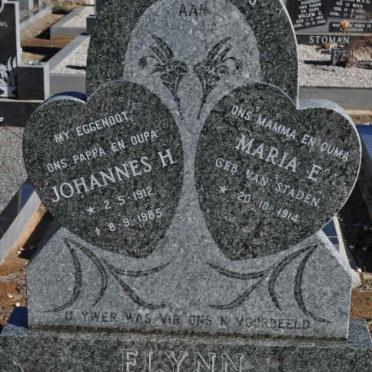 FLYNN Johannes H. 1912-1985 &amp; Maria E. VAN STADEN 1914-
