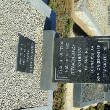 GROENEWALD Andries P. 1914-1975 &amp; Alma 1922-2005