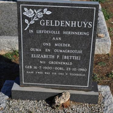 GELDENHUYS Elizabeth P. nee GROENEWALD 1900-1980