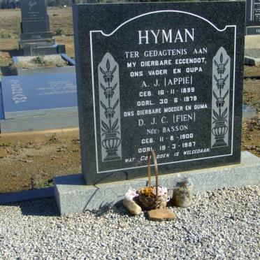 HYMAN A.J. 1899-1979 &amp; D.J.C. BASSON 1900-1987