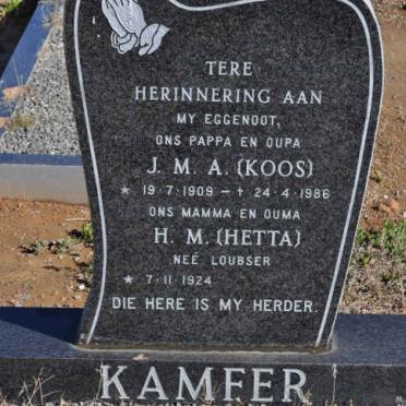 KAMFER J.M.A. 1909-1986 &amp; H.M. LOUBSER 1924-