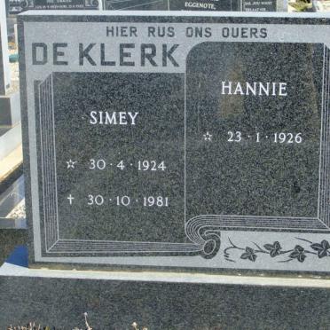 KLERK Simey, de 1924-1981 &amp; Hannie 1926-