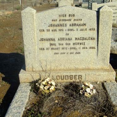 LOUBSER Johannes Abraham 1851-1933 &amp; Johanna Adriana Magdalena VAN DER MERWE 1872-1955