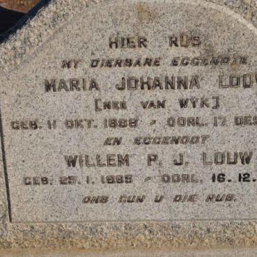 LOUW Willem P.J. 1885-1966 &amp; Maria Johanna VAN WYK 1898-1959
