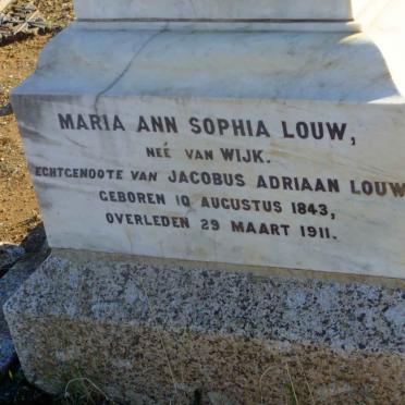 LOUW Maria Ann Sophia nee VAN WIJK 1843-1911