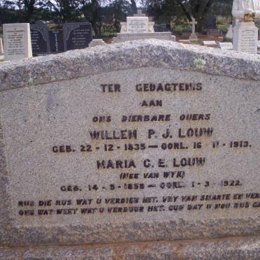 LOUW Willem P.J. 1835-1913 &amp; Maria C.E. VAN WYK 1853-1922