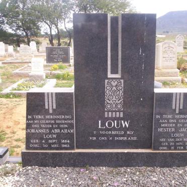 LOUW Johannes Abraham 1884-1963 &amp; Hester Jacoba VAN DER MERWE 1888-1980