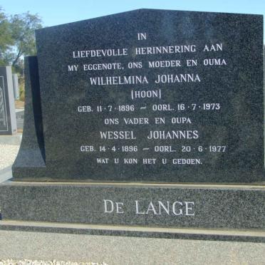 LANGE Wessel Johannes, de 1896-1977 &amp; Wilhelmina Johanna HOON 1896-1973