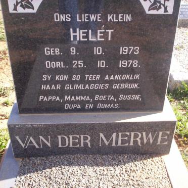 MERWE Helét, van der 1973-1978