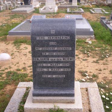 MERWE Benjamin, van der 1904-1949