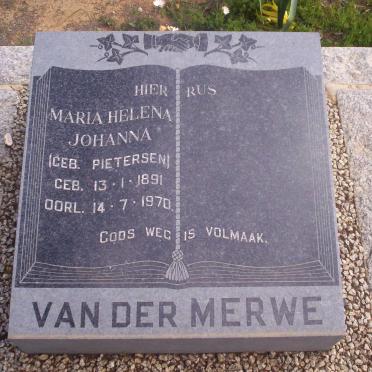 MERWE Maria Helena Johanna, van der nee PIETERSEN 1891-1970