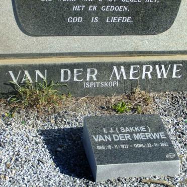 MERWE Izak Johannes, van der 1892-1960 &amp; Bettie 1897-1989 :: VAN DER MERWE I.J. 1933-2002