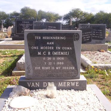 MERWE M.C.R., van der 1906-1989
