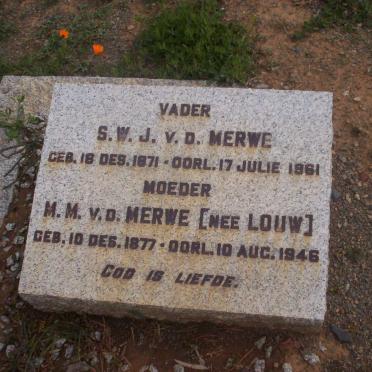 MERWE S.W.J., v.d. 1871-1961 &amp; M.M. LOUW 1877-1946